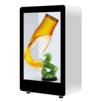 Vitrine transparente HAOWEI |   Écran tactile capacitif 4K Ultra HD à 75 % de transmission, système d'exploitation Android, OEM personnalisé pour centre commercial