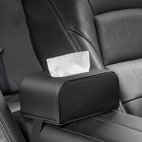Boîte à mouchoirs universelle pour voiture en cuir PU, ouverture magnétique, porte-serviettes gain de place pour dossier de siège, compatible avec BMW VW Tesla