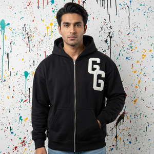 Sudadera polar con cremallera unisex de fábrica OEM con logotipo personalizado, sudadera polar gruesa para hombre, chaqueta con capucha de forro polar Sherpa finerthreds - Product Image 1