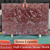 Dalle de marbre Dolomite Rosso Lepanto de qualité supérieure, polie, sur mesure, pour salle de bain, cuisine, hôtel, décoration de meuble-lavabo, vente en gros directe usine