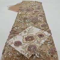Tissu en tulle à sequins et perles bicolore pour costumes et robes de cérémonie européennes, américaines et d'Asie du Sud-Est