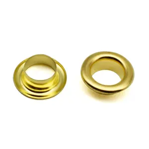 Ojal de metal de color dorado 10mm 12mm Ojales de anillo de latón para cortina