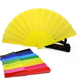 Fan 7 Inch All Plastic Folded Polyester Fabric Clacking Folding Hand Fans Diy <b>Gift</b> - Product Image 2