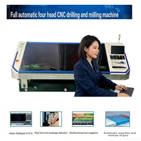 Routeur CNC entièrement automatique pour circuits imprimés, machine de perçage et de fraisage à quatre têtes, broche 60 000 tr/min, machine pour circuits imprimés en fibre de carbone