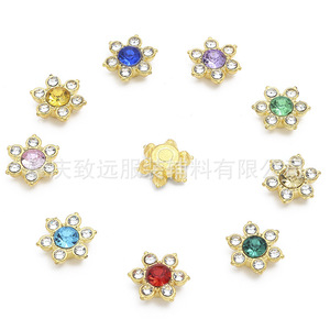 อุปกรณ์ตกแต่งรูปดอกไม้ประดับเพชรแบบติดหลังแบน สำหรับงาน DIY เครื่องประดับเสื้อผ้า งานแต่งงาน และตกแต่งผม - Product Image 5