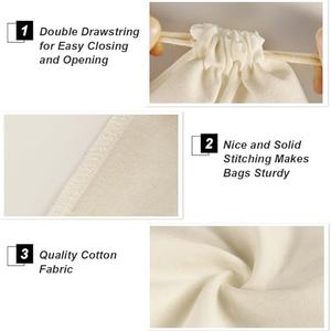 Pochette en toile de coton personnalisée H&G avec logo, sac cadeau recyclable pour vêtements, montres, lunettes, emballage de qualité supérieure avec cordon de serrage - Product Image 3