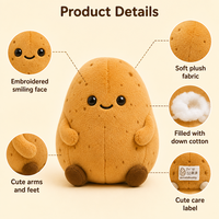 Porte-clés en peluche pomme de terre mignon et amusant de 10 cm, personnalisable en gros, jouet en peluche alimentaire Kawaii, breloque de sac, cadeau