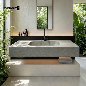 Lavabo de terrazo al por mayor, fregadero de repuesto para renovación rápida de baños en hoteles, villas y apartamentos, proyecto de construcción. - Product Image 1