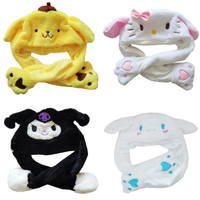 Chapeau en peluche à oreilles de lapin mobiles, en polyester et coton PP, unisexe, mignon, amusant, lumineux, accessoire de dessin animé, vente chaude
