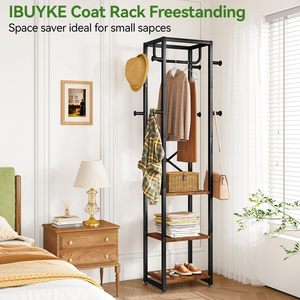 Home Simple <b>Clothes</b> <b>Rack</b> Large Capacity <b>Clothes</b> Storage Shelf Small Solid Wood Floor Standing <b>Clothes</b> <b>Rack</b> - Product Image 4