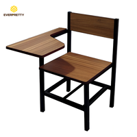 Chaise d'étudiant en bois robuste et moderne pour salle de formation, avec tablette d'écriture, vente en gros