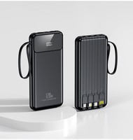 Batterie externe portable avec 4 câbles intégrés, charge ultra-rapide 22,5W/120W PD20W, affichage numérique, charge rapide bidirectionnelle, logo personnalisé OEM