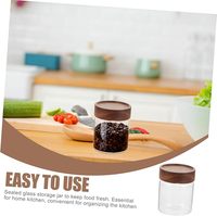 Pot de conservation en verre hermétique avec couvercle en bois d'acacia en spirale pour grains de café, céréales et fruits secs, organisation de la cuisine et du garde-manger