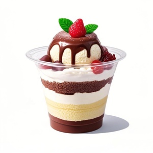 Bocal en plastique à paroi unique avec logo personnalisé, couvercle de tasses à dessert en PP, cuillère, cuisson, <span class=keywords><strong>yaourt</strong></span>, crème glacée, pouding, gâteau <span class=keywords><strong>au</strong></span> lait, service divers - Product Image 5