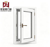 Ventanas Abatibles de PVC con Doble Acristalamiento, Diseño Moderno Chino, para Cocina y Escuela, Resistentes al Viento y al Sonido