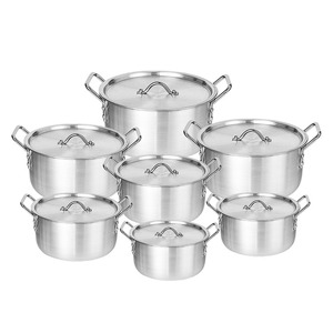 Juego De utensilios De cocina De aluminio De diseño moderno, 14 Uds., utensilios De cocina al por mayor con cazuelas De sopa y Juego De Ollas De <span class=keywords><strong>Cocin</strong></span> De Metal - Product Image 5
