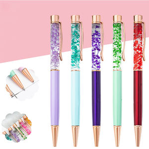 Venta Directa de Fábrica, Bolígrafo de Metal con Diseño DIY de Flor Flotante en Líquido, con Logotipo Personalizado Impreso para Regalo - Product Image 2