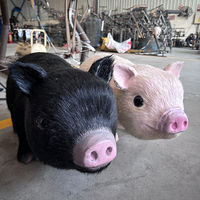 Modèle d'animal réaliste animatronique électrique de parc d'attractions, modèle de cochon en métal pour parcs à thème, centres commerciaux, parcs d'aventure