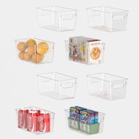 Conteneur de stockage alimentaire multifonctionnel empilable rectangulaire en PET moulé par injection pour la cuisine et la salle de bain, légumes et fruits