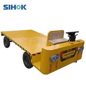 Warehouse Turnover Goods Pallet Truck Heavy Duty Cargo Platform Trolley 4 Wheel Logistics Electric Flatbed Trolley