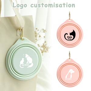 Comedero y Bebedero Plegable de Silicona para Gatos y Perros, Color Macaron, con Logotipo Personalizado, Portátil, Reutilizable, Doble - Product Image 3