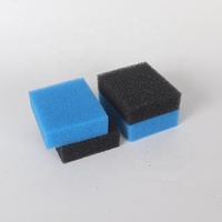 Lot de 4 éponges filtrantes en mousse écologiques en verre PPI personnalisées noires et bleues pour la filtration des étangs avec emballage en boîte