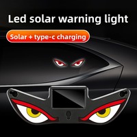 Lumière d'avertissement d'ambiance triangulaire universelle sans fil de haute qualité pour voiture, alimentée par énergie solaire, avec effet œil de démon pour vitre de voiture