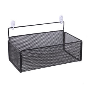 Cesta de almacenamiento de malla metálica Xihe, 37x9x15cm, montada en la pared, sin taladro, para organización de baño, cocina y dormitorio - Product Image 1