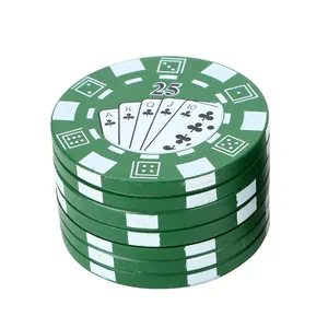 değirmeni acesories Suppliers-3 katmanlı Poker Chip stil baharat kesici sigara aksesuarları Gadget tütün değirmeni ot kesiciler Molinillo De Tabaco