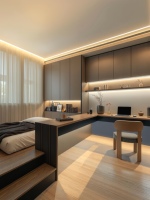 Lit plateforme tatami sur mesure avec étagère, mobilier de chambre d'enfant moderne et multifonctionnel