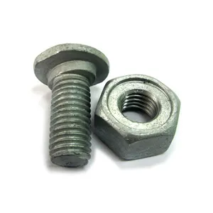 HDG Hot Dipped Galvanized Round Head Guardrail Splice Bolt And Nut