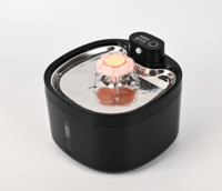 Fontaine à eau électrique pour animaux de compagnie avec plateau supérieur en acier inoxydable, design floral, débit d'eau pour chats et chiens