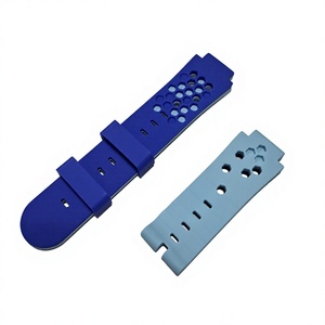 Blue <b>Silicone</b> Watch Strap Two-color LSR 20mm 22mm Quick Release Replacement Band Soft Waterproof Adjustable for Smartwatch - Product Image 3