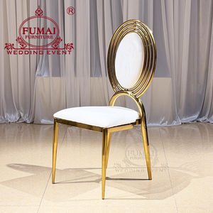 เก้าอี้งานแต่งงานโครงเหล็กสแตนเลสสีทองทันสมัยสำหรับงานหรูหรา - Product Image 2