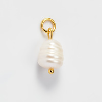 Pendentif à breloque perle baroque irrégulière d'eau douce naturelle en acier inoxydable fin pour la fabrication de bijoux à bricoler soi-même collier boucles d'oreilles Bracelet