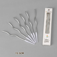 Großhandelspreis 6 Stück Spiralförmige Metallische Farbige Paraffin-Wachs Happy Birthday Tortenkerzen für Feiern und Party-Cupcake-Dekorationen