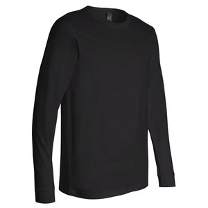 100% Cotton/Polyseter Solid Colors <b>Long</b> Sleeve T-Shirt for Men Custom Printing Dry Fit Full Sleeve High Quality - Product Image 4