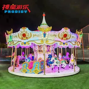 Amusement Park Carousel Amusement Theme Park 12/16/24/36 Seats Luxury Carousel Ride Price For Kids