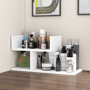 Modern Minimalist <b>Desktop</b> Cosmetic Storage Rack 2 Tier Rectangle Standing Type Organization <b>Shelf</b> - Product Image 1
