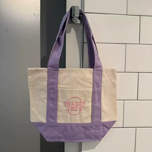 <span class=keywords><strong>Sac</strong></span> fourre-tout mini en toile de coton brodé de haute qualité, personnalisable, pour femmes, style Trader Joe's, vente en gros à prix abordable - Product Image 5