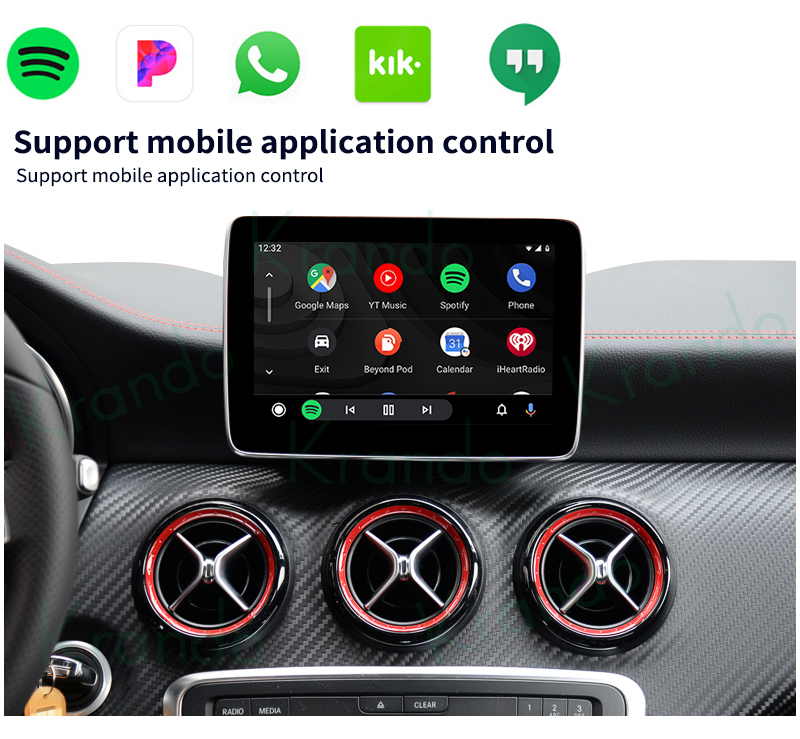 Krando Wireless Carplay Interface Box per Mercedes Benz A W176 GLA W156 NTG 4.0 4.5 5.0 Siri Control Android aggiornamento automatico AI