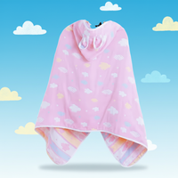 Serviette et couverture à capuche pour bébé, motif chien et lune, en coton absorbant six couches, pour la salle de bain, peignoir et cape d'emmaillotage