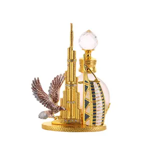 High-end Burj Dubai design 10ml dubai árabe fantasia vidro perfume garrafa de óleo essencial
