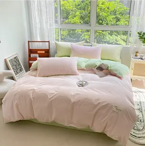 2024 Pink and Green Baby Cot Bedding Set Simple Duvet Cover Set Bedding Hot Sale Sheets Bedding Set
