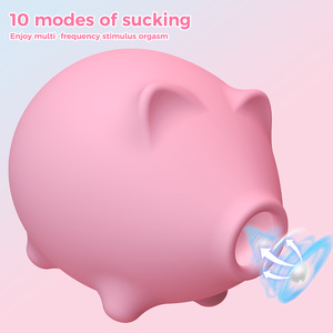 ODM OEM Jouet sexuel féminin vibrant, multi-vitesses, rechargeable par USB, étanche, en forme de cochon mignon, avec fonction de succion et de vibration, pour adultes - Product Image 1
