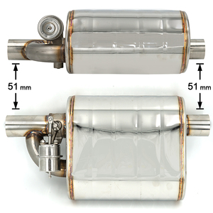 Kit de silencieux d'échappement oblique universel Top 2 "2.5" 3 "double en acier inoxydable avec soupape de décharge à distance sans fil sous vide - Product Image 3