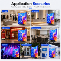 Pantalla LED Plegable de Alta Definición, Portátil, para Interiores y Exteriores, Cartel Publicitario LED Comercial