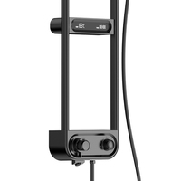 Mélangeur numérique noir de luxe unique ensemble de robinet de douche pluie ciel étoilé froid et chaud système de douche électrique thermostatique