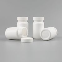 Flacon de médicaments en plastique blanc HDPE de forme cylindrique de 75 ml, prix d'usine, emballage de flacon de pilules avec bouchon à vis