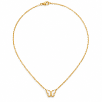 Collier en acier inoxydable 304 plaqué or 18 carats avec papillon en nacre pour marques de boutiques